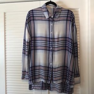 Blue and Pink Button Down Tunic